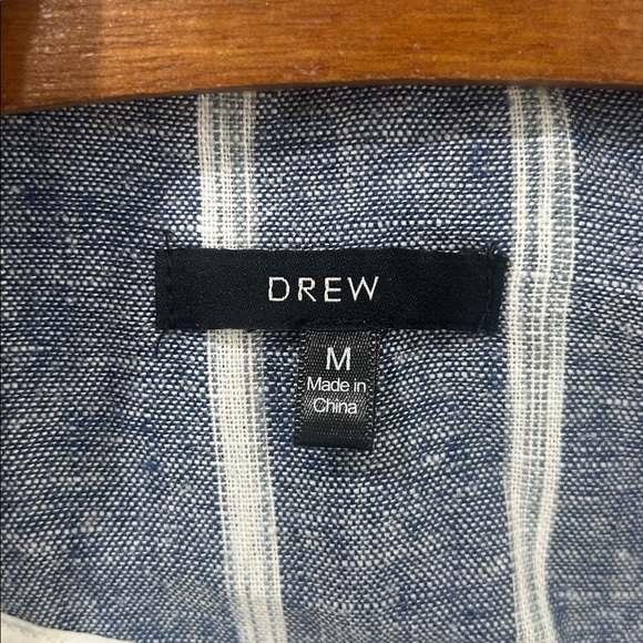 DREW Blue Linen Blend Striped Blazer Jacket Size Medium - Picture 5 of 16